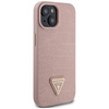 Guess GUHCP15SPCRTHCP iPhone 15 / 14 / 13 6.1" różowy/pink hardcase Croco Triangle Metal Logo