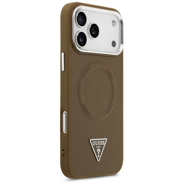Etui Guess Triangle Logo MagSafe do      iPhone 17 Pro Max brązowy
