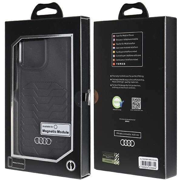 Audi Synthetic Leather MagSafe iPhone 13  Pro Max 6.7" czarny/black hardcase AU-TPUPCMIP13PM-GT/D3-BK