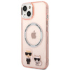 Etui Karl Lagerfeld Karl&Choupette Aluminium MagSafe na iPhone 14 Plus - różowe
