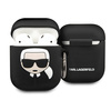 Karl Lagerfeld KLACCSILKHBK AirPods 1/2 cover czarny/black Silicone Ikonik