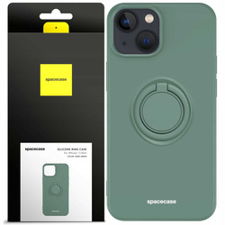 Spacecase Etui Silicone Ring iPhone 13 Mini dark green