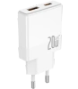 JELLICO ładowarka sieciowa EU57 PD 20W 1xUSB-C + 1xUSB QC3.0 + kabel USB-C - USB-C Biały