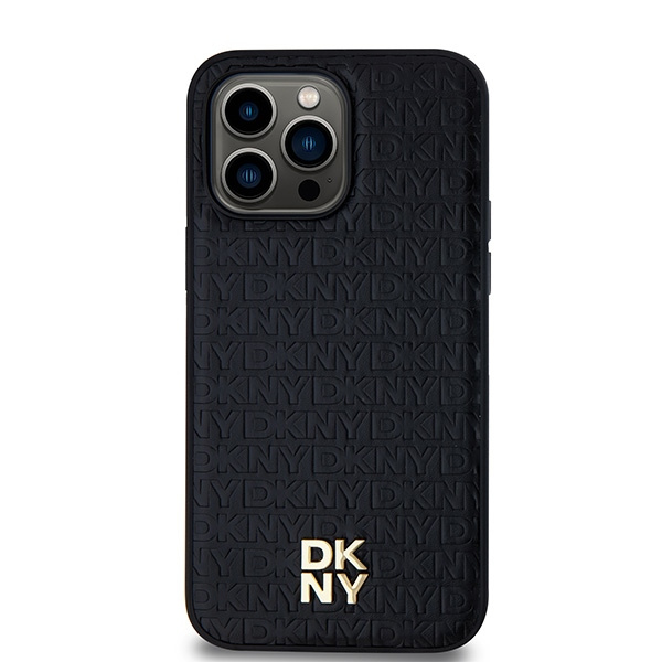 DKNY DKHMP13LPSHRPSK iPhone 13 Pro / 136.1" czarny/black hardcase Leather Pattern Metal Logo MagSafe