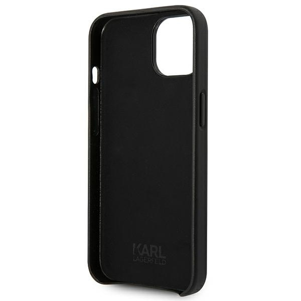 KARL LAGERFELD KLHCP14SFWHK IPHONE 14 / 15 / 13 6,1" HARDCASE CZARNY/BLACK LEATHER PERFORATED LOGO