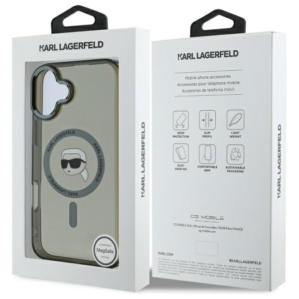 Karl Lagerfeld KLHMP16MHLSKIK iPhone 16 Plus 6.7" czarny/black hardcase IML Metal Karl Head MagSafe