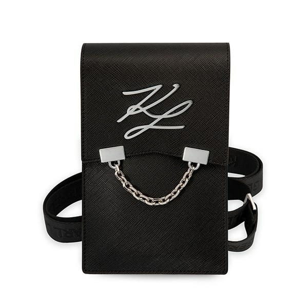 KARL LAGERFELD PURSE KLWBSAKLCK CZARNY/BLACK AUTOGRAPH CHAIN
