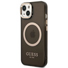 Guess GUHMP14MHTCMK iPhone 14 Plus / 15 Plus 6.7" czarny/black hard case Gold Outline Translucent MagSafe