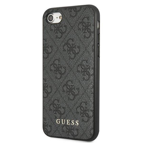 Guess GUHCI8G4GFGR iPhone SE 2022 / 2020/ 7 / 8  szary/grey hard case 4G Metal Gold Logo