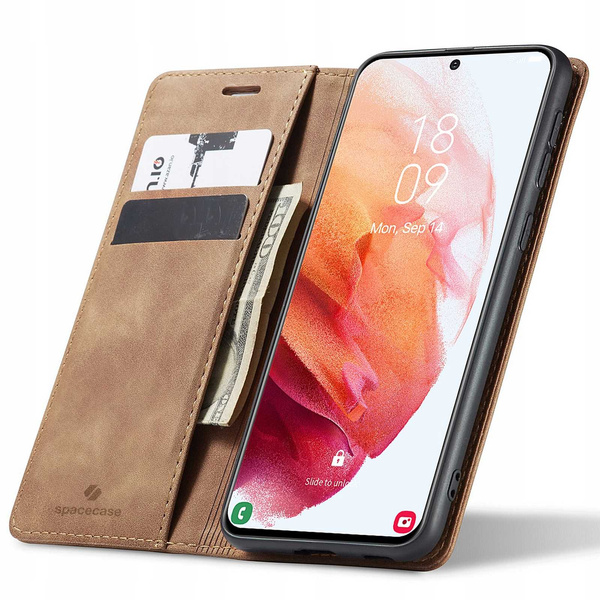 Spacecase Etui Wallet Galaxy S21+ light brown