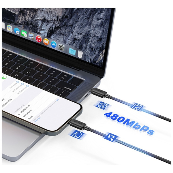 Kabel USAMS KY Series US-SJ701 60W USB-C do USB-C 3m czarny