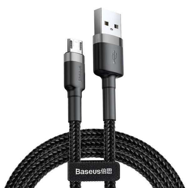 Kabel Baseus Cafule Cable CAMKLF-CG1 USB-A / micro USB 1.5A 2 m - czarno-szary USZKODZONE OPAKOWANIE