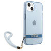 GUESS GUHCP13MHTSGSB IPHONE 13 / 14 / 15 6.1" NIEBIESKI/BLUE HARDCASE TRANSLUCENT STRAP