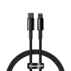 Baseus kabel Tungsten PD USB-C - Lightning 1,0 m czarny 20W