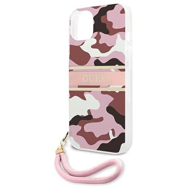 Guess GUHCP13MKCABPI iPhone 13 / 14 / 156.1" różowy/pink hardcase Camo Strap Collection