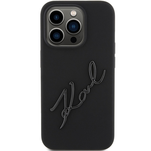 KARL LAGERFELD KLHCP15LSKSBMCK IPHONE 15 PRO 6.1" CZARNY/BLACK HARDCASE SILICONE KARL SCRIPT