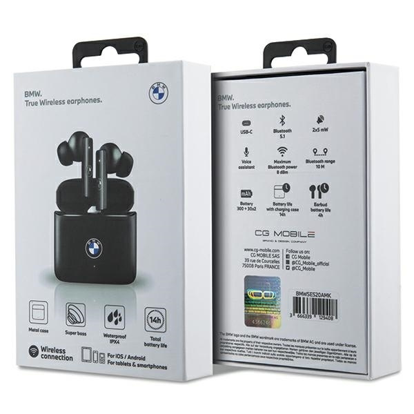 Słuchawki Bluetooth BMW Signature TWS + stacja dokująca - czarne