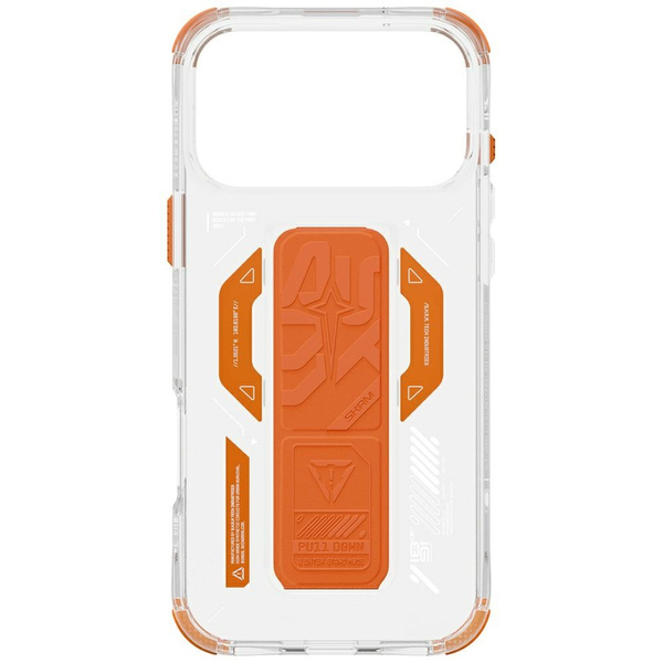 Etui Skinarma Helio do iPhone 17 Pro Max Magnetic Charging + Grip Stand pomarańczowy