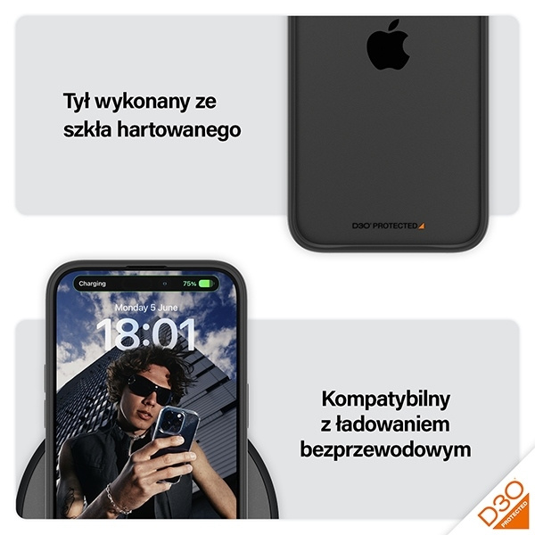 PanzerGlass ClearCase iPhone 15 Pro Max 6.7" D3O 2xMilitary grade czarny/black 1179