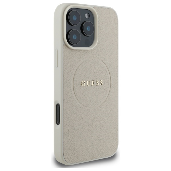 Guess GUHMP16XPGHSMME iPhone 16 Pro Max6.9" beżowy/beige hardcase Grained Ring MagSafe