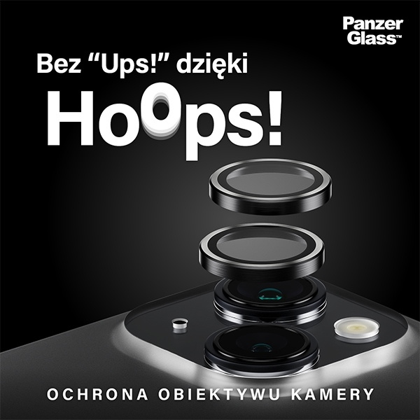 PanzerGlass Hoops Camera iPhone 15 6.1" / 15 Plus 6.7" czarny/black 1138 camera lens protector hoop optic rings
