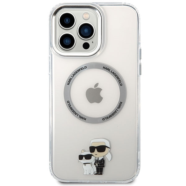 Etui Karl Lagerfeld Iconic Karl&Choupette Magsafe na iPhone 13 Pro Max - przezroczyste