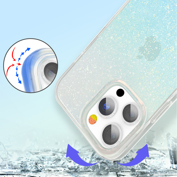 Kingxbar Streamer Series luxury elegant phone case for iPhone 13 Pro blue (Triangle)