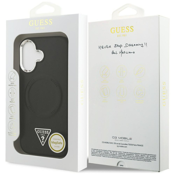 Etui Guess Triangle Logo MagSafe do      iPhone 17 czarny