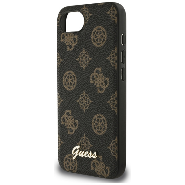 Etui Guess Peony Script Logo MagSafe do  iPhone 16e czarny