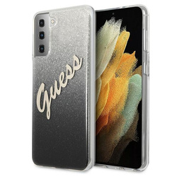 GUESS GUHCS21MPCUGLSBK S21+ G996 CZARNY/BLACK HARDCASE GLITTER GRADIENT SCRIPT