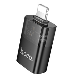 Adapter OTG Lightning do USB A Hoco UA36 czarny transparentny