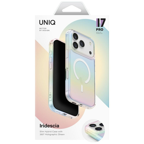 Etui UNIQ Iridescia do iPhone 17 Pro     Magclick Charging holo quartz