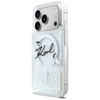 Etui Karl Lagerfeld Liquid Glitter Karl  Script Logo MagSafe do iPhone 17 Pro przezroczysty