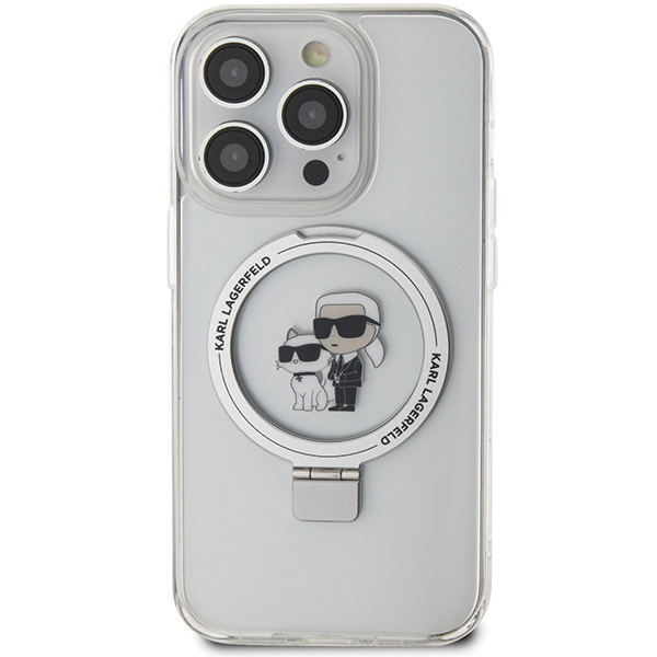 Karl Lagerfeld KLHMP14LHMRSKCH iPhone 14 Pro 6.1" white/white hardcase Ring Stand Karl&amp;Choupette MagSafe