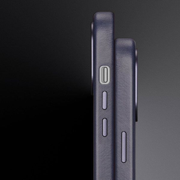 Dux Ducis Naples case for iPhone 14 magnetic leather case MagSafe blue