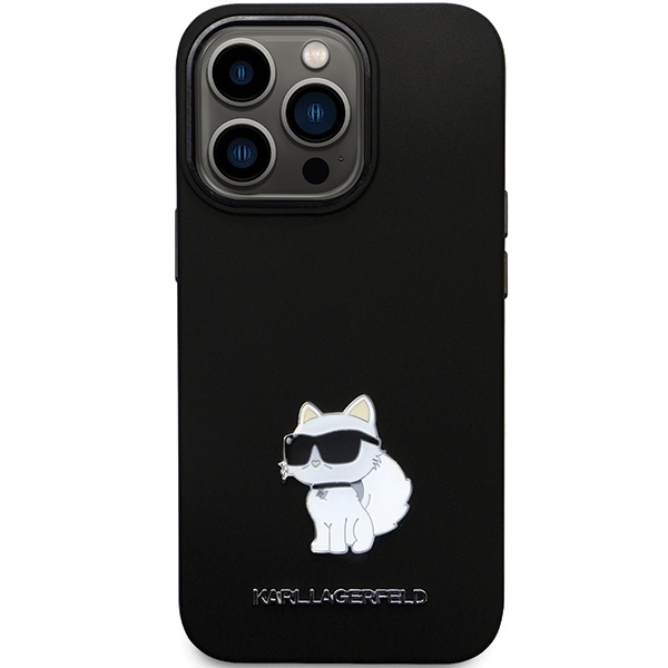 Karl Lagerfeld KLHCP13XSMHCNPK case for iPhone 13 Pro Max 6.7" - black Silicone C Metal Pin