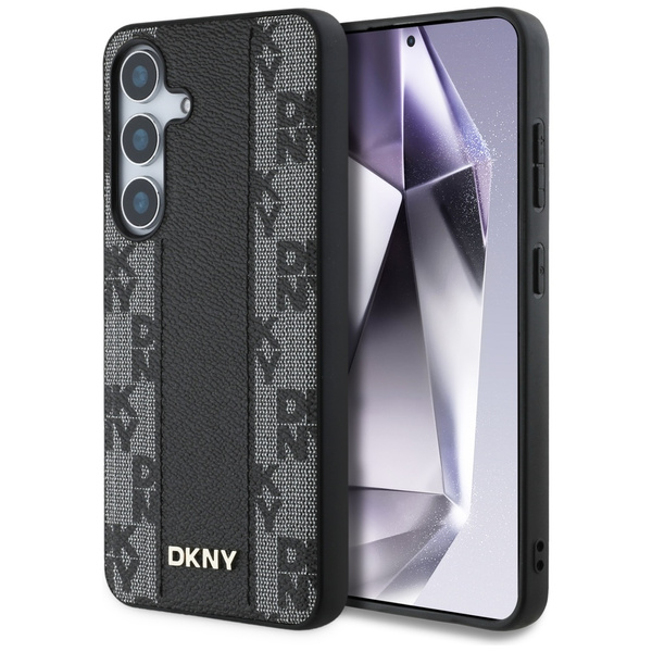Etui DKNY Leather Checkered Pattern      MagSafe do Samsung Galaxy S25 czarny
