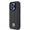 DKNY DKHMP15LPSHRPSK iPhone 15 Pro6.1" czarny/black hardcase Leather Pattern Monogram Metal Logo MagSafe