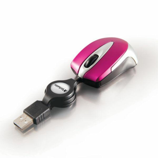 Verbatim Mysz optyczna Go Mini USB-A1000 dpi różowy/hot pink 49021