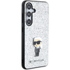 KARL LAGERFELD KLHCS24MGCNPSG S24+ S926 SREBRNY/SILVER HARDCASE FIXED GLITTER IKONIK LOGO METAL PIN