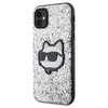 Etui Karl Lagerfeld Glitter Choupette Patch na iPhone 11 / Xr - srebrne