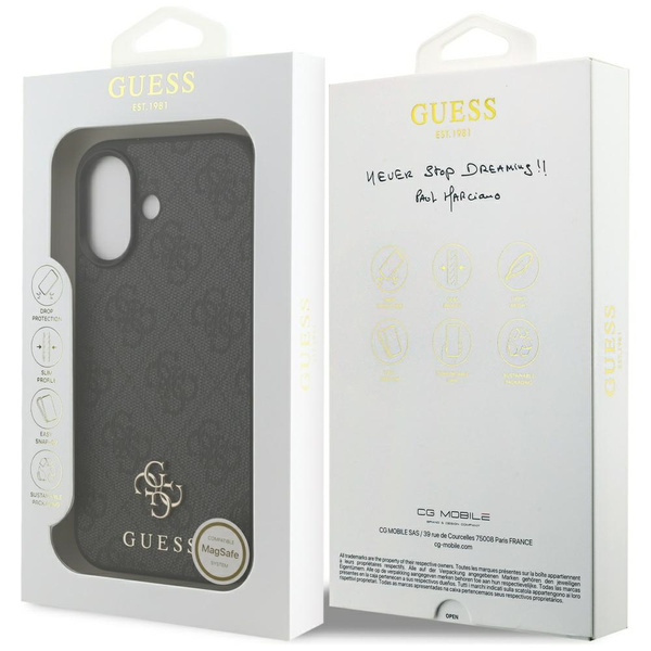 Etui Guess 4G Small Classic Logo MagSafe do iPhone 17 czarny
