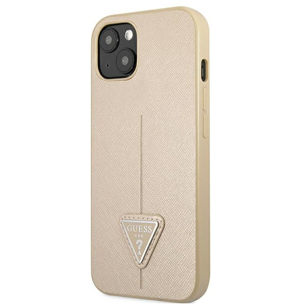 Guess GUHCP13SPSATLE iPhone 13 mini5,4" beżowy/beige hardcase SaffianoTriangle Logo