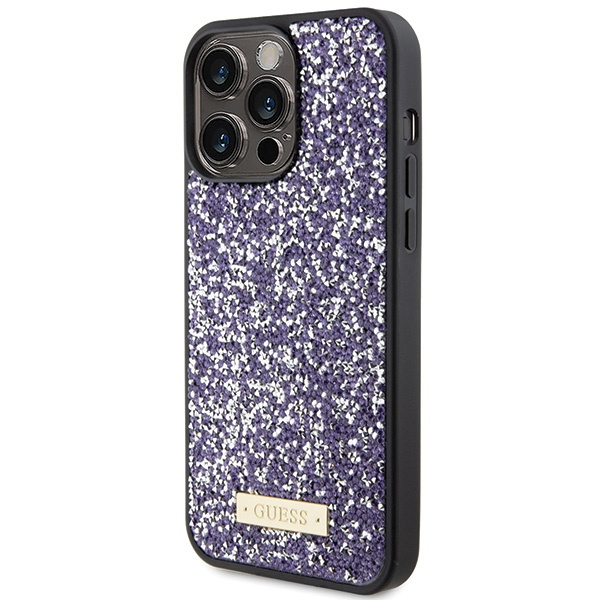 Guess GUHCP15XPFGSBSP iPhone 15 Pro Max 6.7" fioletowy/purple hardcase Rhinestone Metal Logo