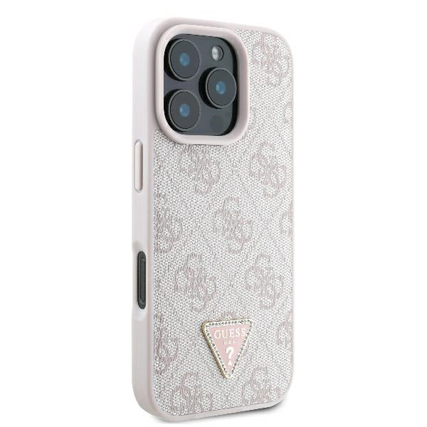Guess GUHCP16XP4TDPP iPhone 16 Pro Max6.9" różowy/pink hardcase Leather 4G Triangle Strass