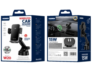 JELLICO car holder with wireless charging W20 15W Black