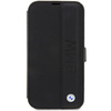 Etui BMW Leather Textured & Stripe na iPhone 14 Pro Max - czarne
