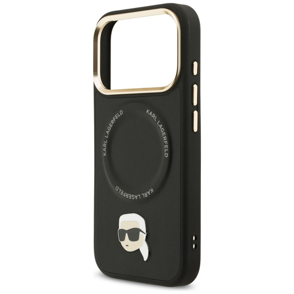 Etui Karl Lagerfeld Big Strap Karl Metal Logo MagSafe do iPhone 17 Pro czarny