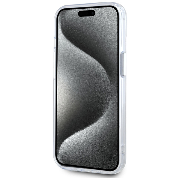 Etui Karl Lagerfeld IML Metal Karl Head   MagSafe do iPhone 15 Plus biały