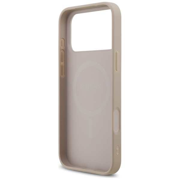 Etui Guess 4G Printed Stripes MagSafe do iPhone 17 Pro Max różowy